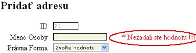 Validácia prostredníctvom komponent PxEdit, PxCombobox a pod.