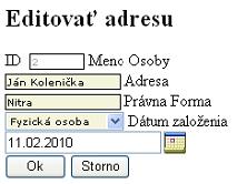 Obrázok formulára PxEdit - rozhádzané prvky